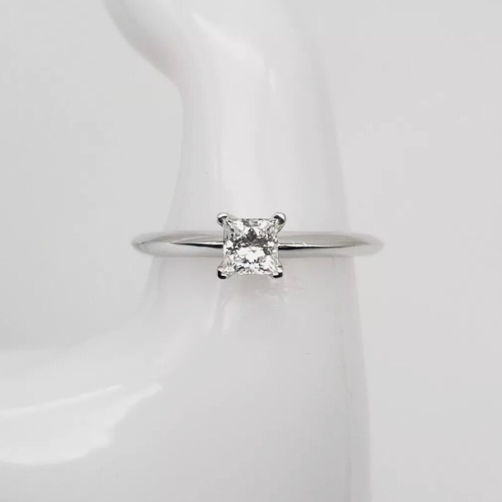 Tiffany & Co .48ct VVS1 F GIA Princess Cut Natural Diamond Platinum Ring